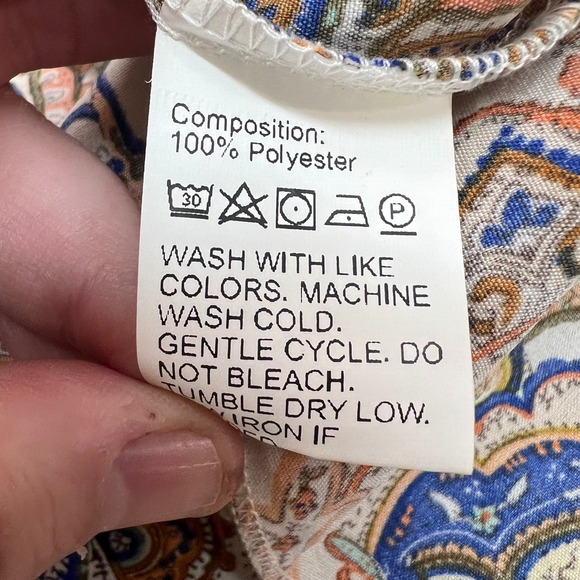 Boho Paisley Mock Neck Mini Dress Long Balloon Sleeve Ruffle Shoulder Babydoll - Picture 10 of 11